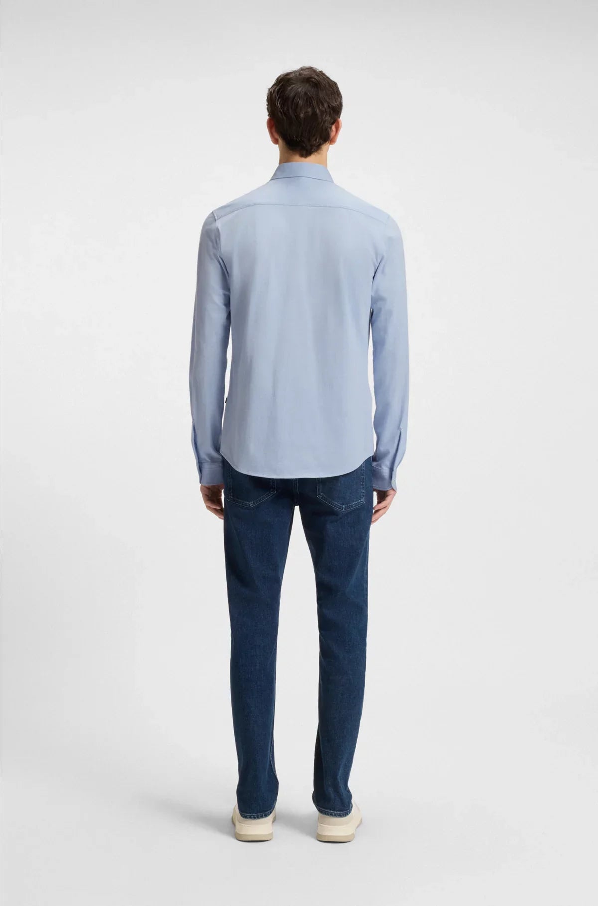 SLIM-FIT SHIRT IN MELANGE COTTON PIQUE