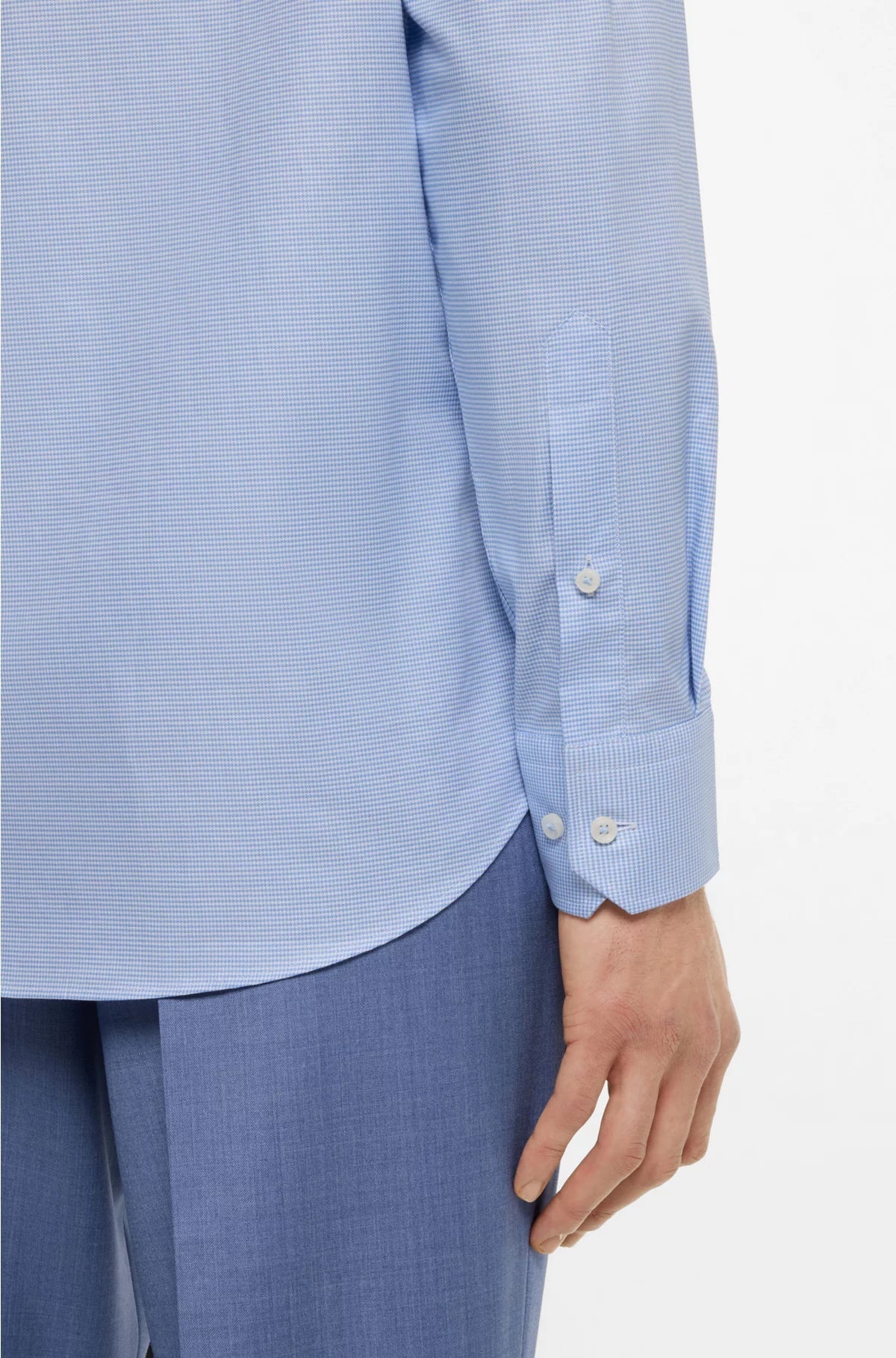 REGULAR-FIT SHIRT IN EASY-IRON PEPITA STRETCH COTTON