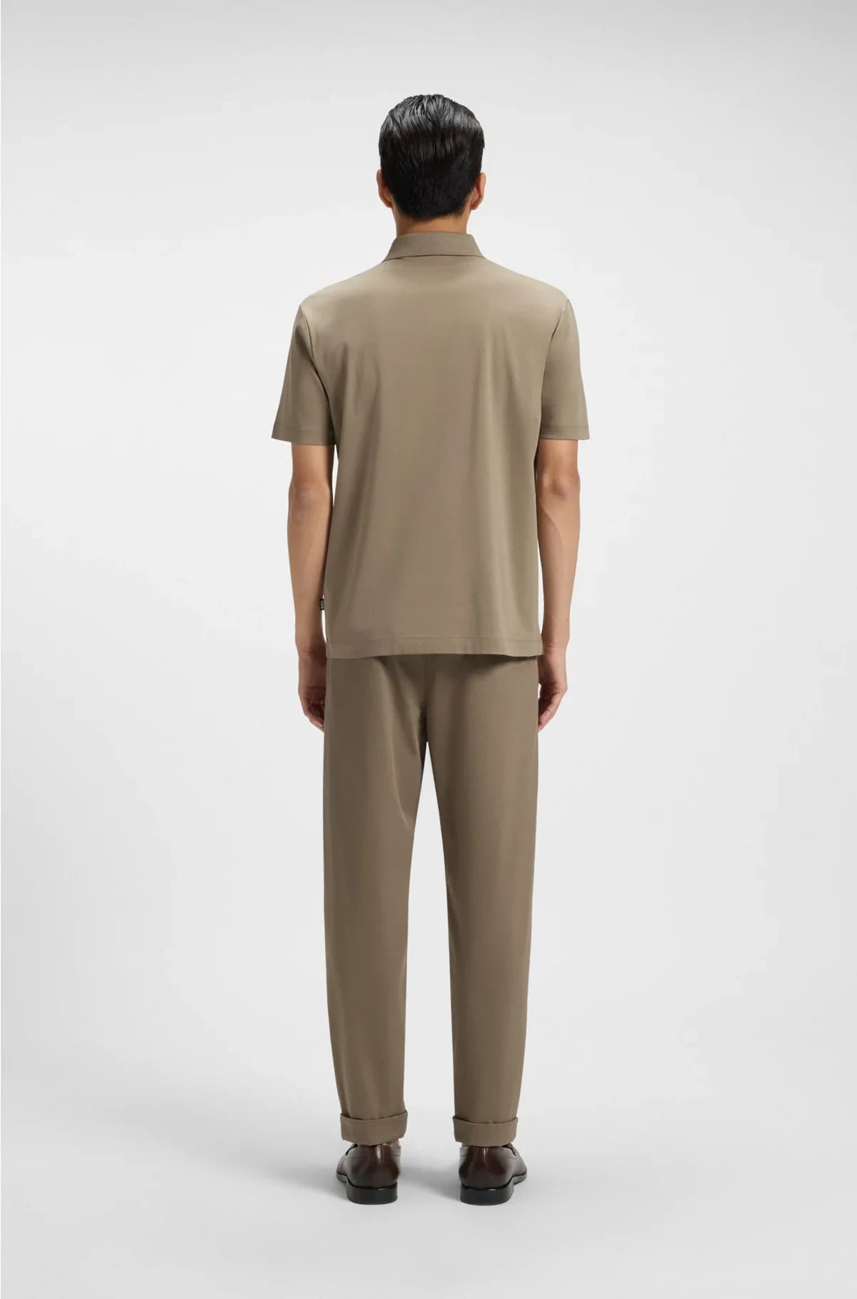 MERCERISED-COTTON POLO SHIRT WITH DOUBLE MONOGRAM