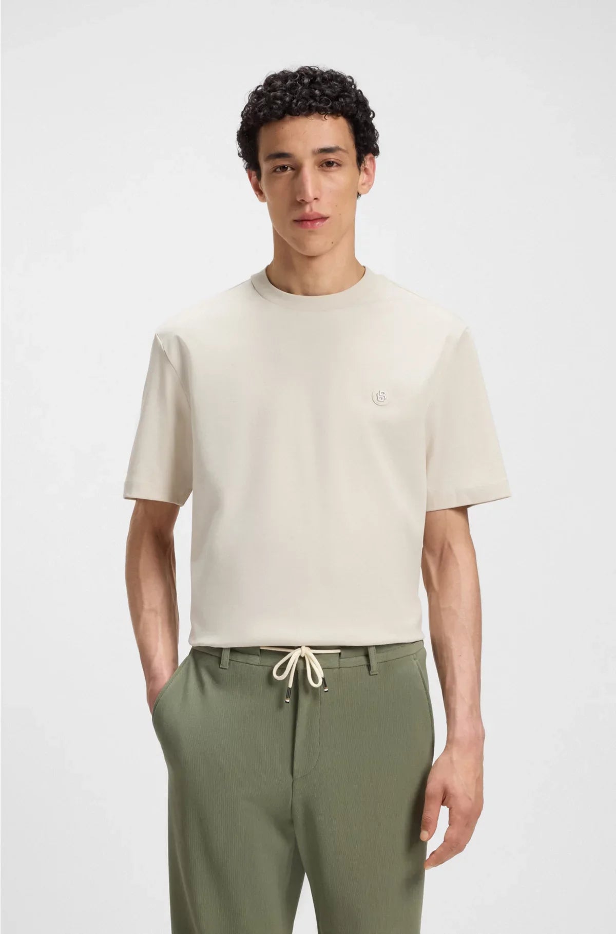 T-SHIRT REGULAR FIT IN COTONE CON MONOGRAMMA B DOPPIA