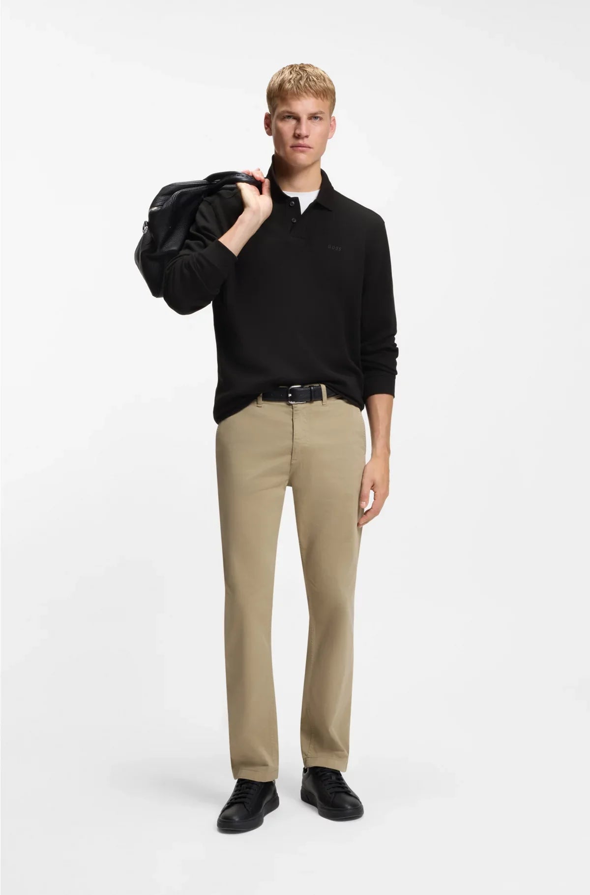 COTTON-BLEND POLO SHIRT WITH WAFFLE STRUCTURE