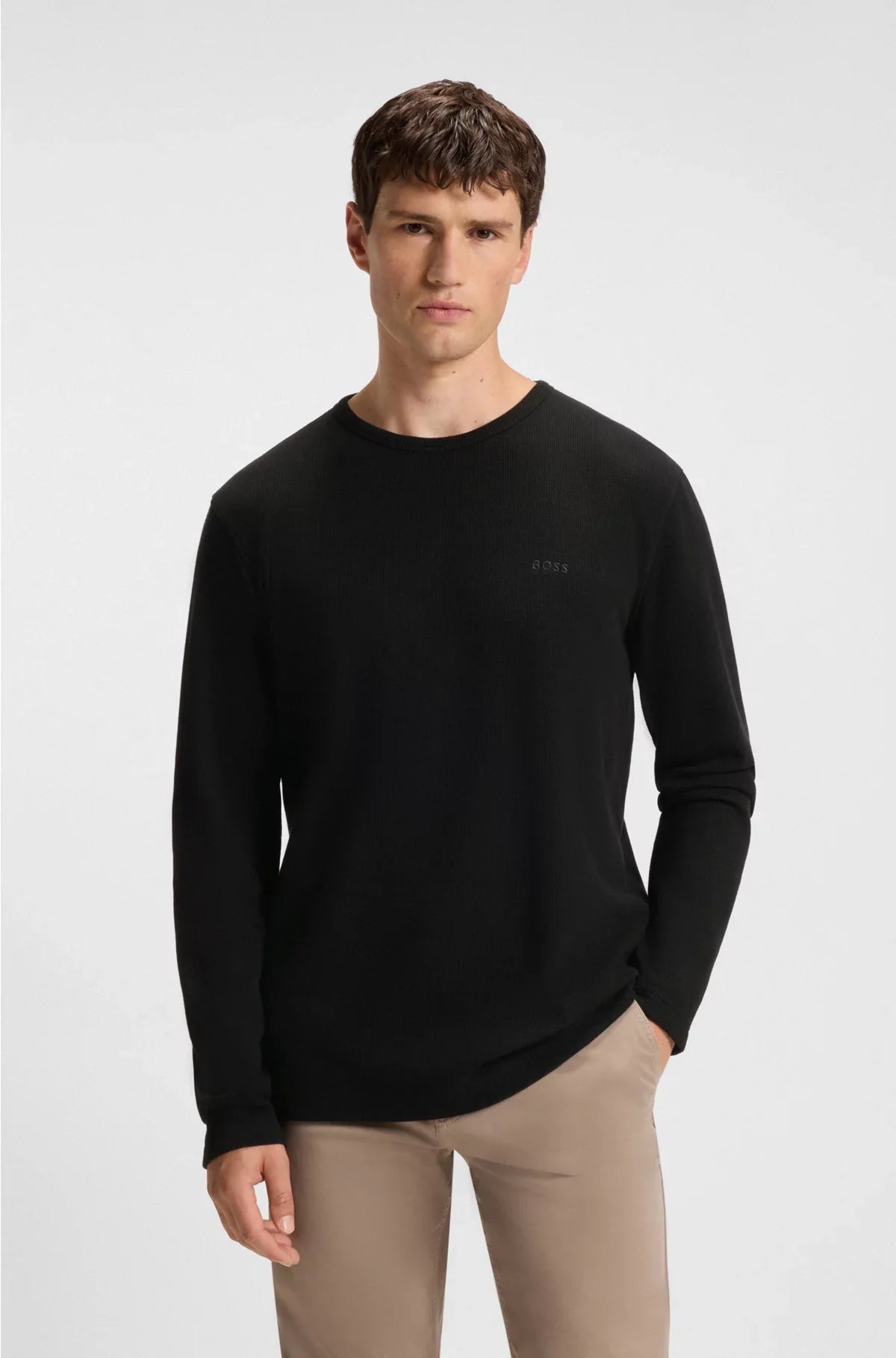 COTTON-BLEND T-SHIRT WITH WAFFLE STRUCTURE