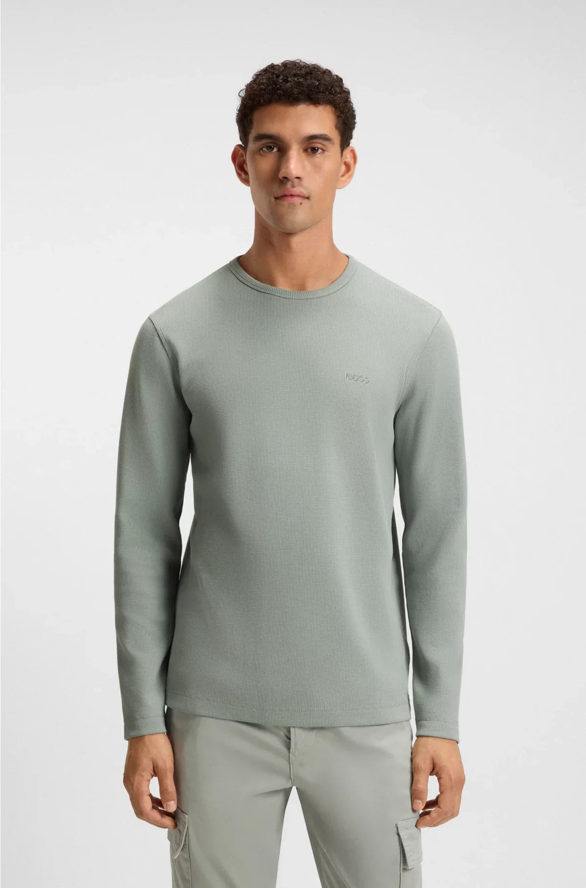COTTON-BLEND T-SHIRT WITH WAFFLE STRUCTURE