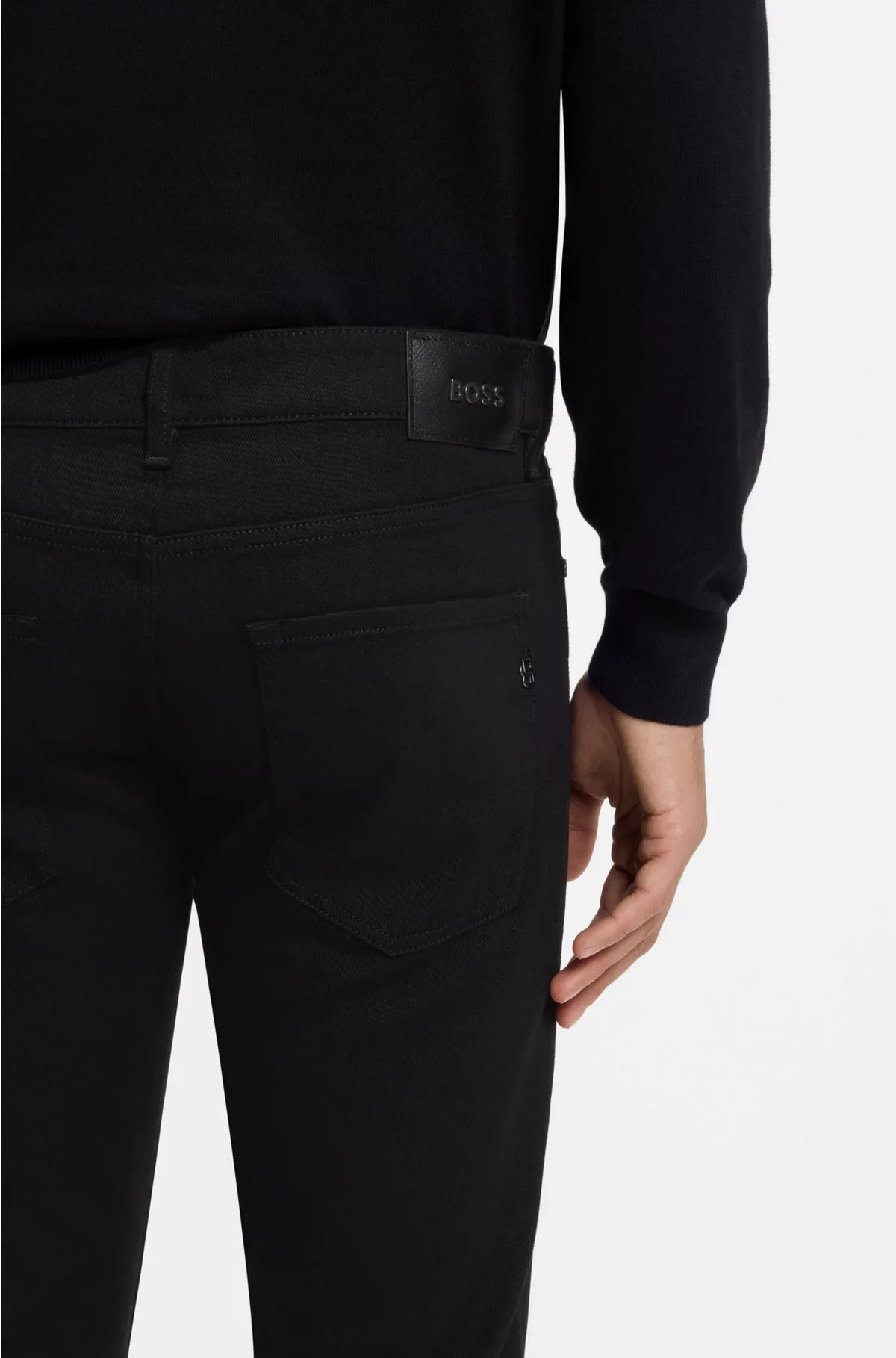 DELAWARE SLIM-FIT JEANS IN ITALIAN BLACK STRETCH DENIM