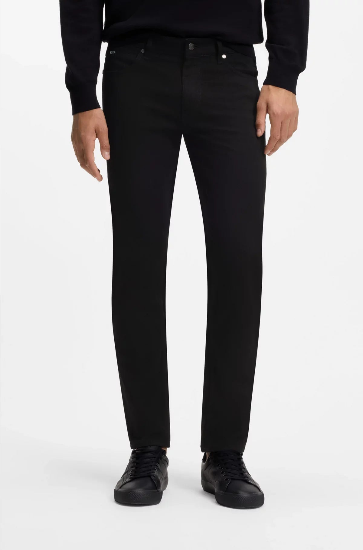 DELAWARE SLIM-FIT JEANS IN ITALIAN BLACK STRETCH DENIM