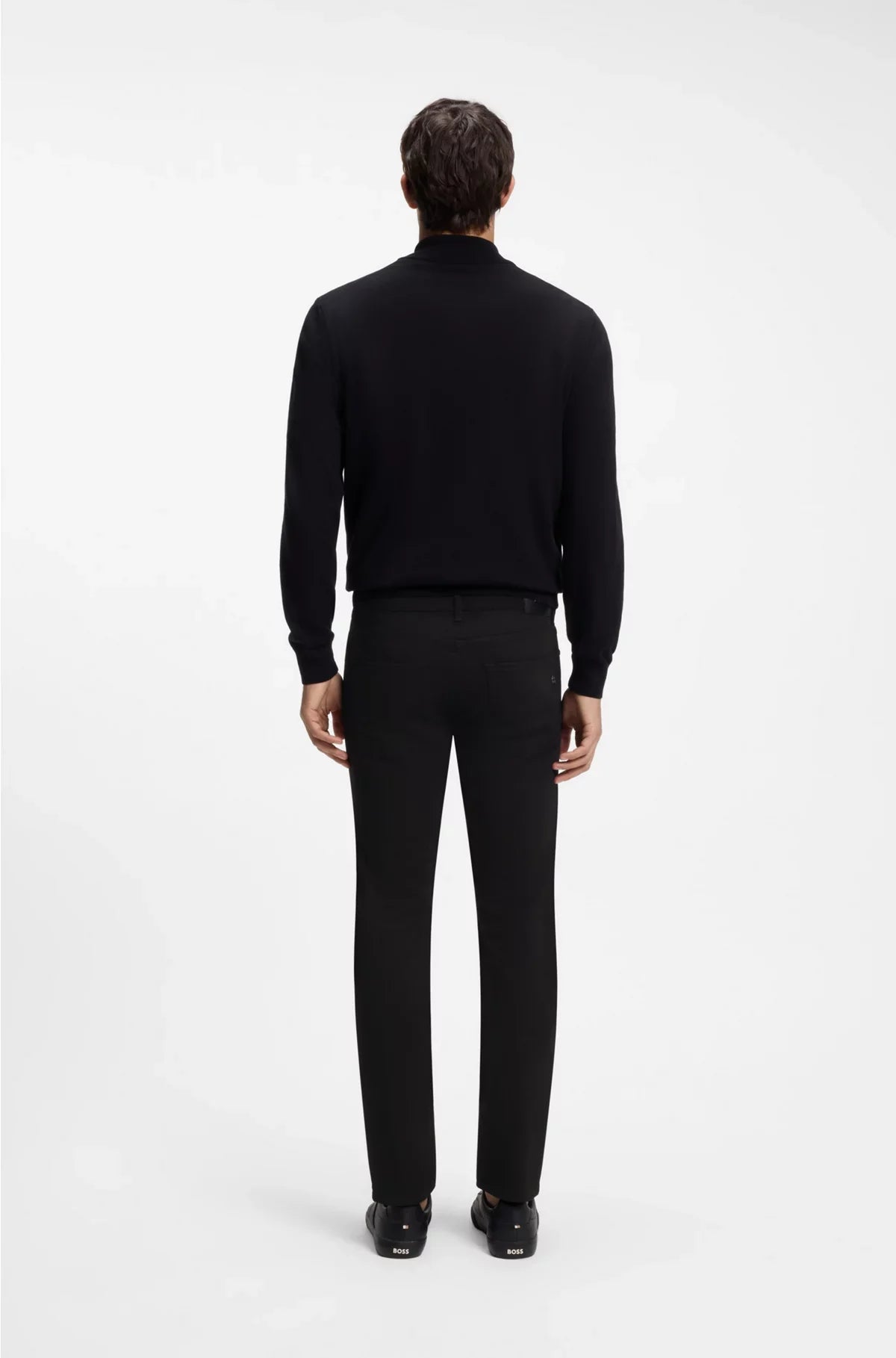 DELAWARE SLIM-FIT JEANS IN ITALIAN BLACK STRETCH DENIM