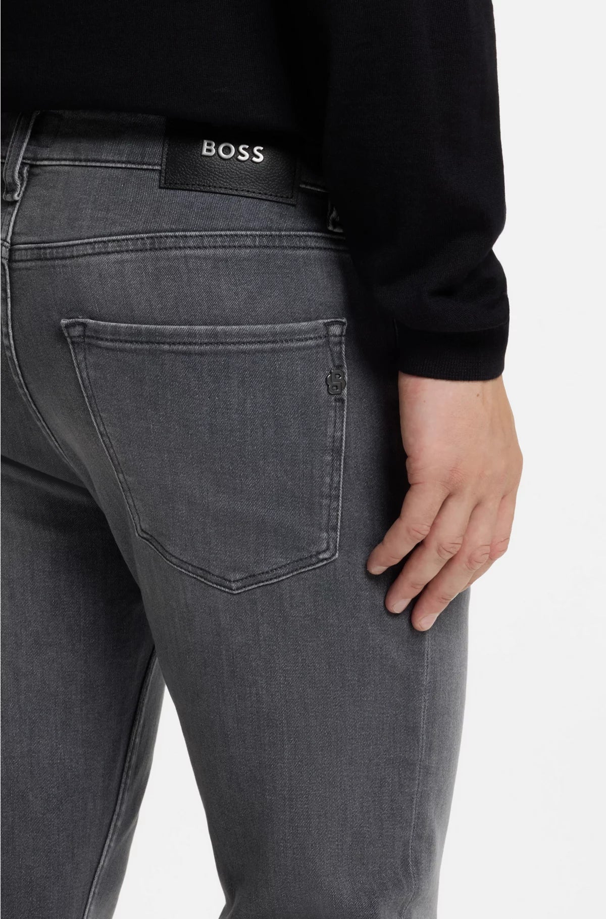 DELAWARE SLIM-FIT JEANS IN SUPER-SOFT GREY DENIM