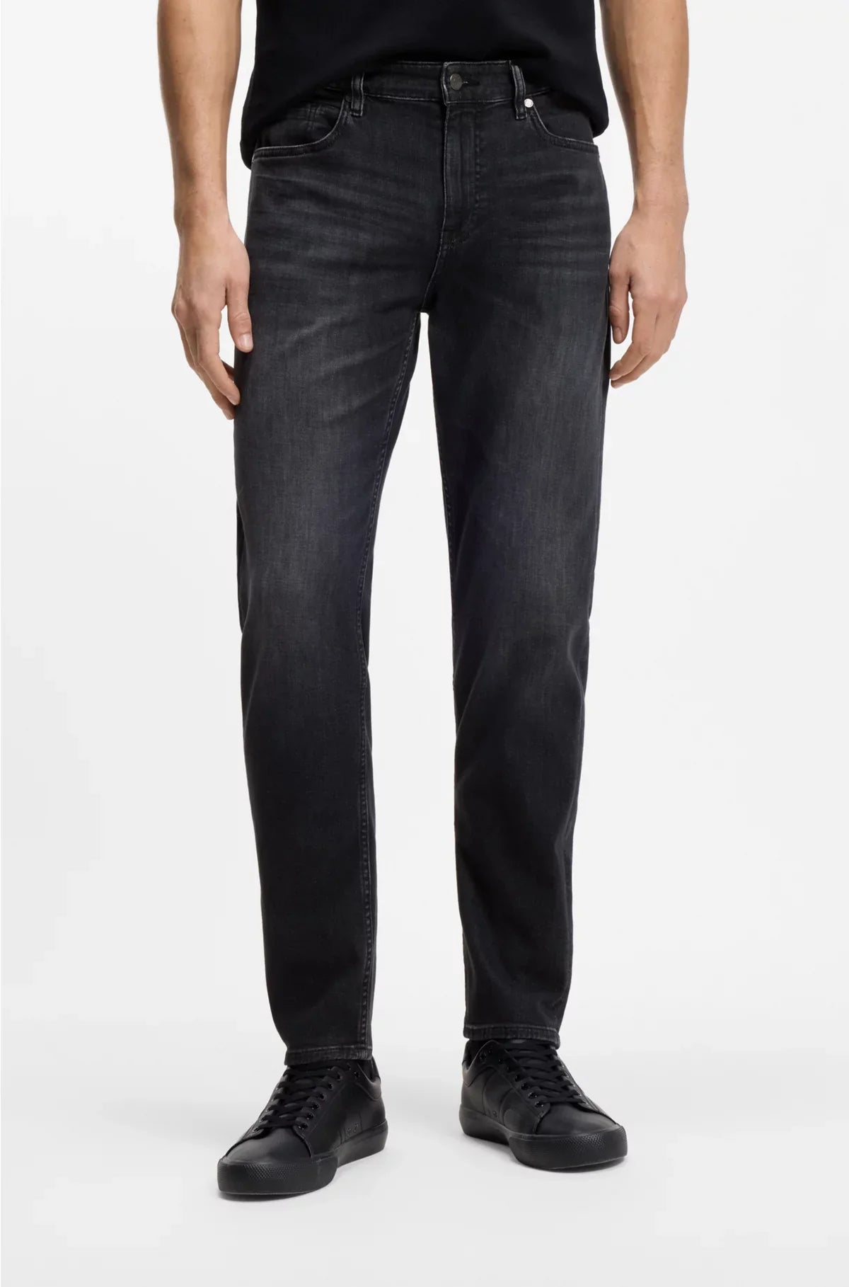 MAINE REGULAR-FIT JEANS IN SUPER-SOFT BLACK ITALIAN DENIM