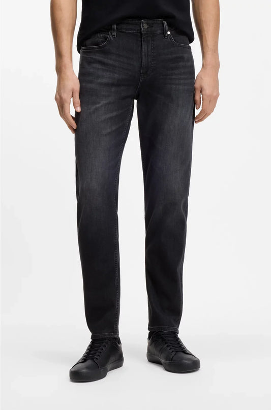 MAINE REGULAR-FIT JEANS IN SUPER-SOFT BLACK ITALIAN DENIM