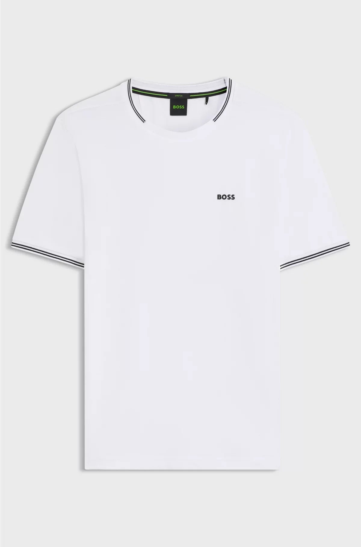 T-SHIRT IN COTONE STRETCH A RIGHE CON LOGO