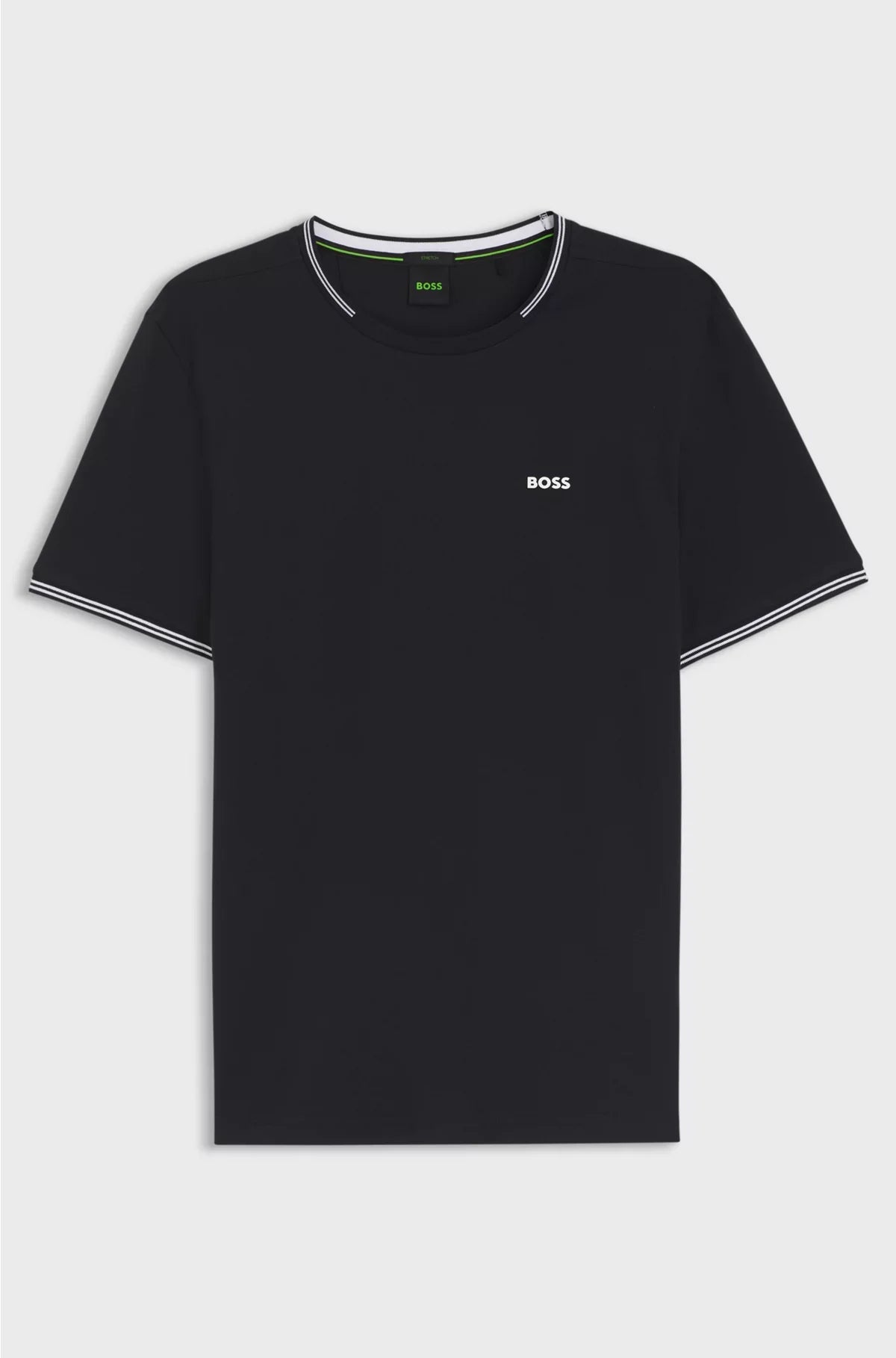 T-SHIRT IN COTONE STRETCH A RIGHE CON LOGO