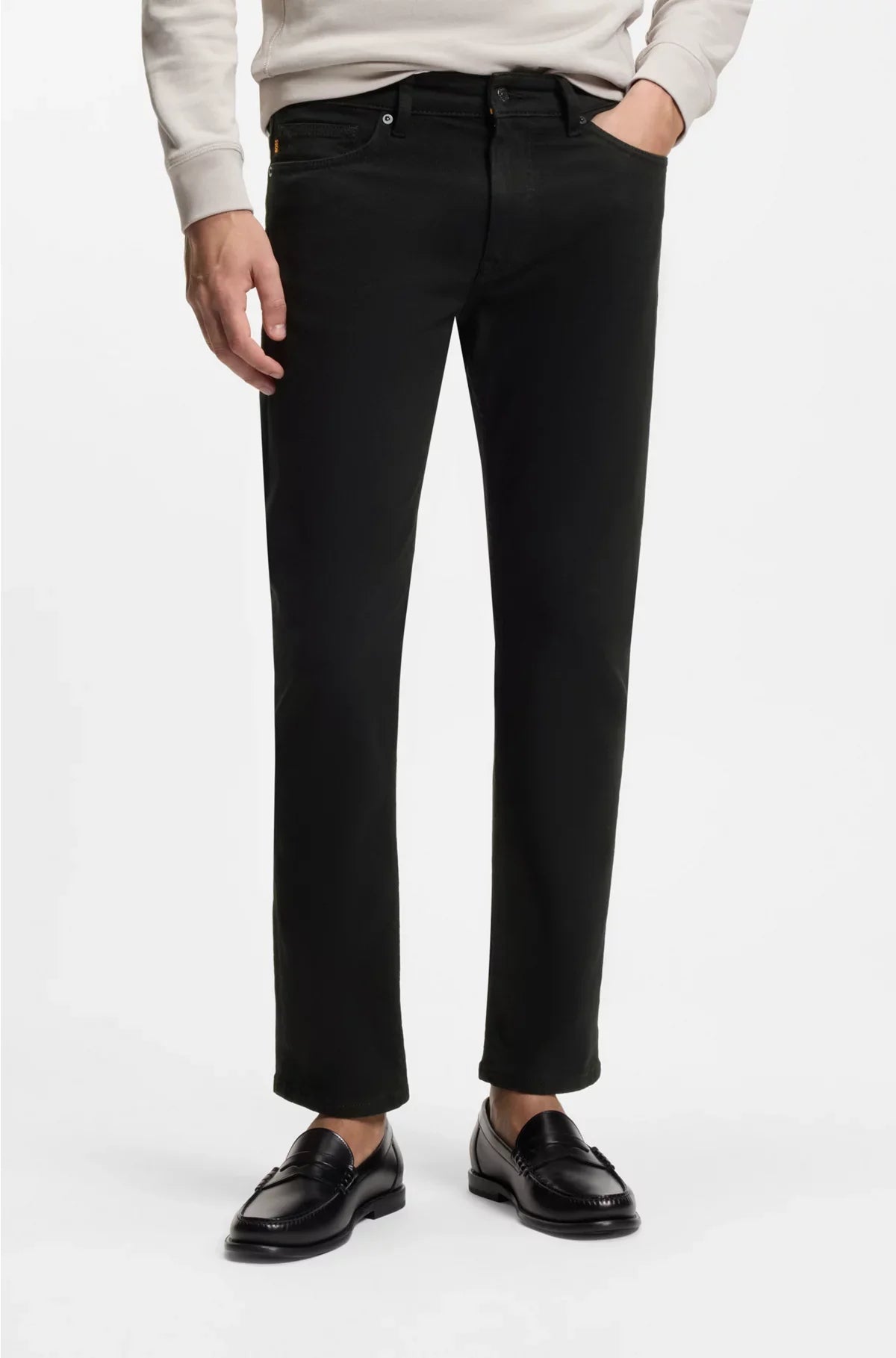 DELAWARE SLIM-FIT JEANS IN STAY-BLACK COMFORT-STRETCH DENIM