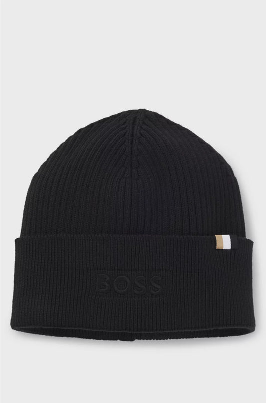 LOGO-EMBROIDERED BEANIE HAT IN WOOL AND COTTON