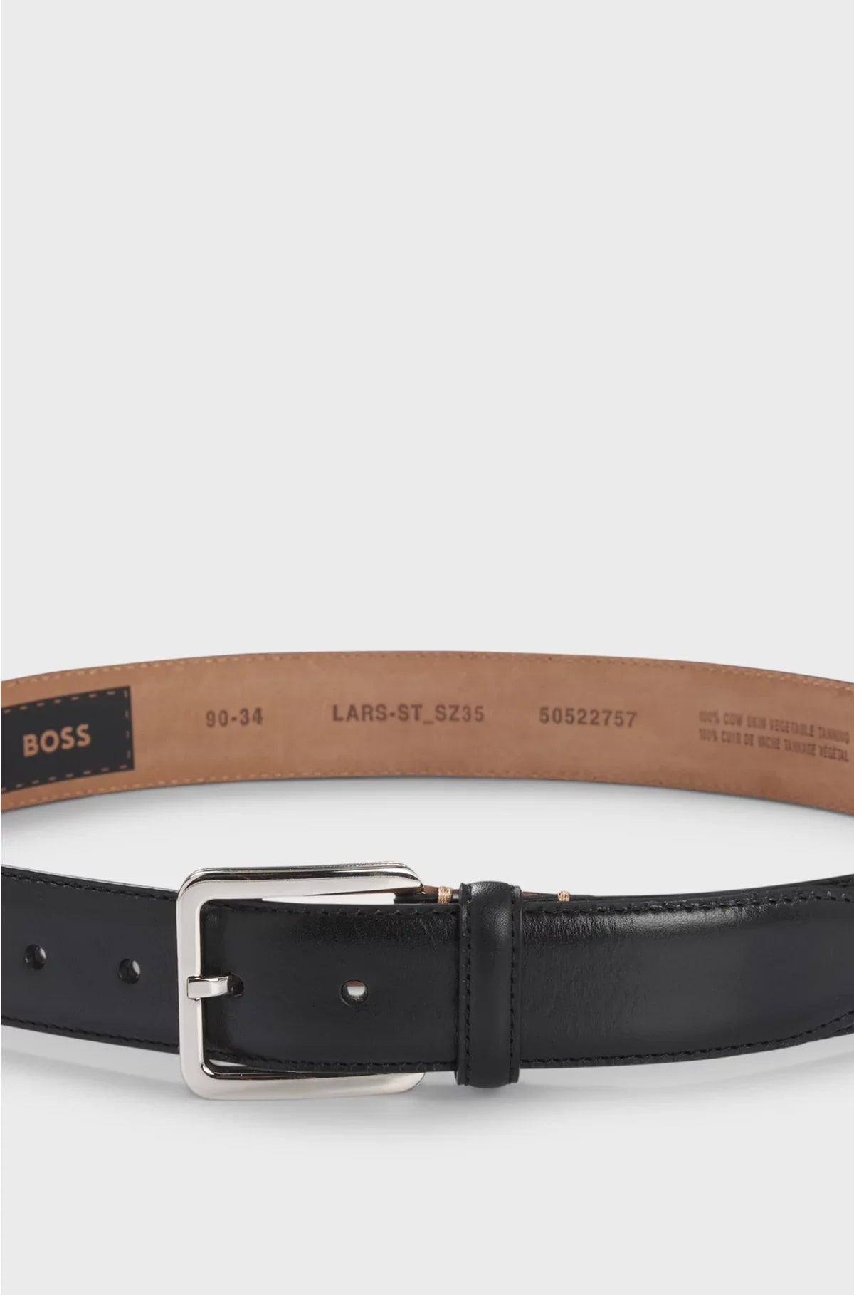 ITALIAN-LEATHER BELT WITH CONTRAST STITCHING