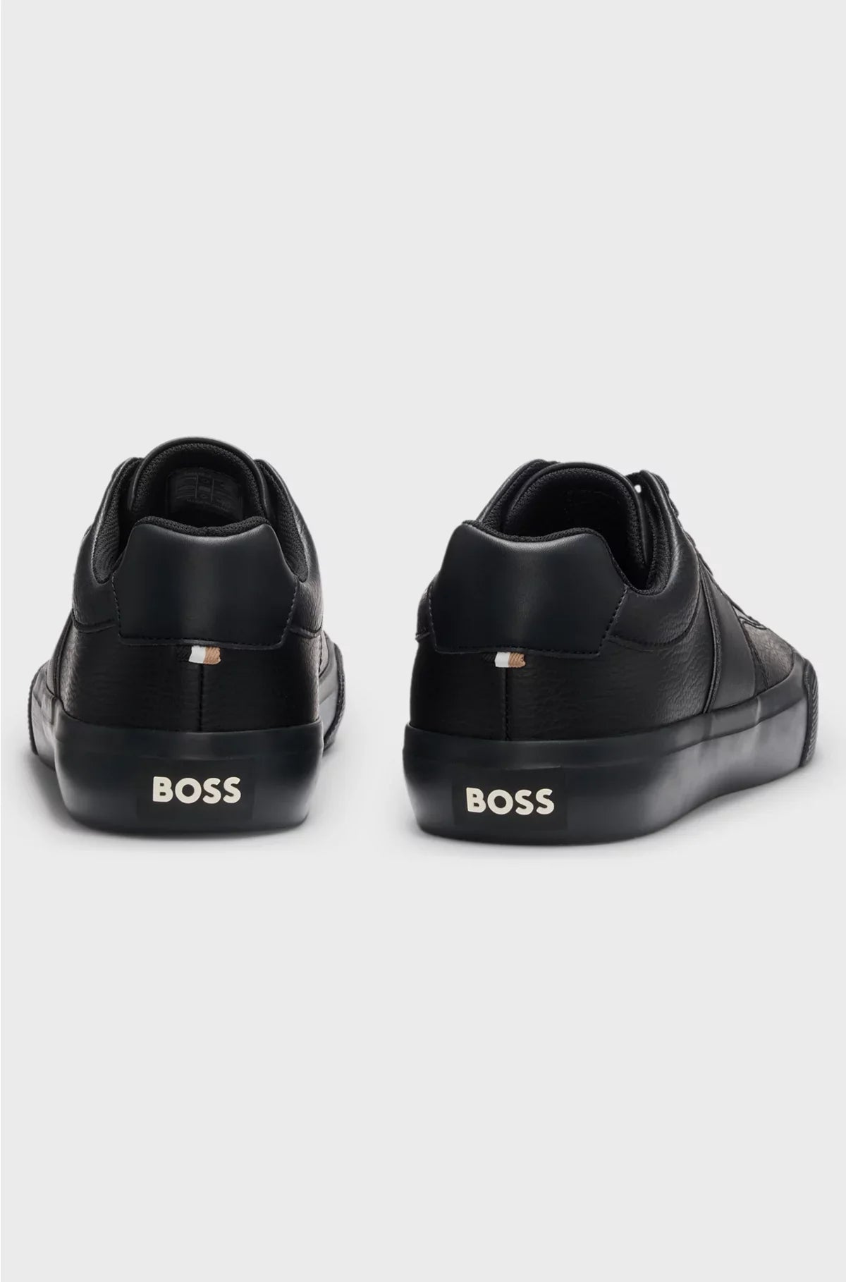 FAUX-LEATHER TRAINERS WITH PLAIN AND GRAINED TEXTURES