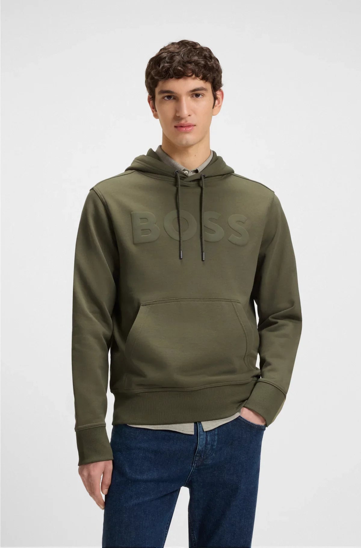 RELAXED-FIT HOODIE IN COTTON TERRY WITH LARGE LOGO