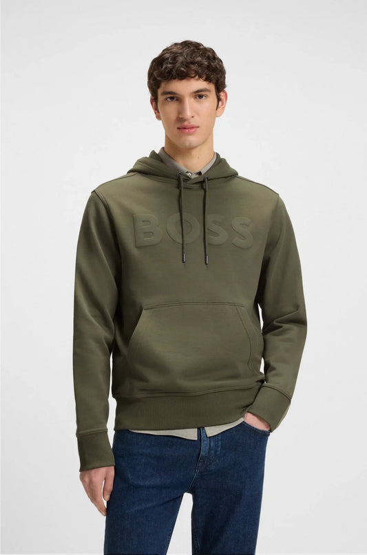 RELAXED-FIT HOODIE IN COTTON TERRY WITH LARGE LOGO