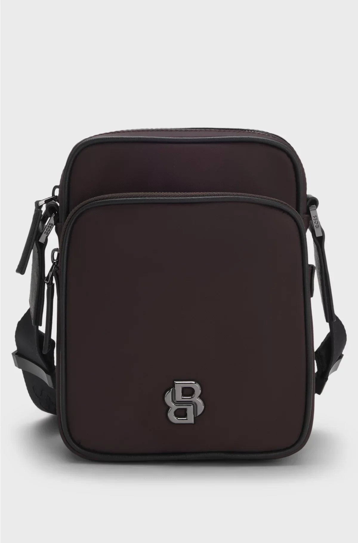 TWILL REPORTER BAG WITH DOUBLE B MONOGRAM