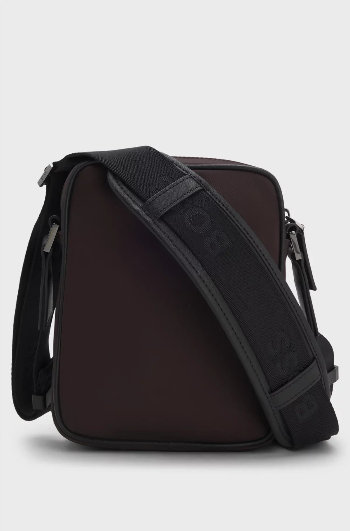 TWILL REPORTER BAG WITH DOUBLE B MONOGRAM