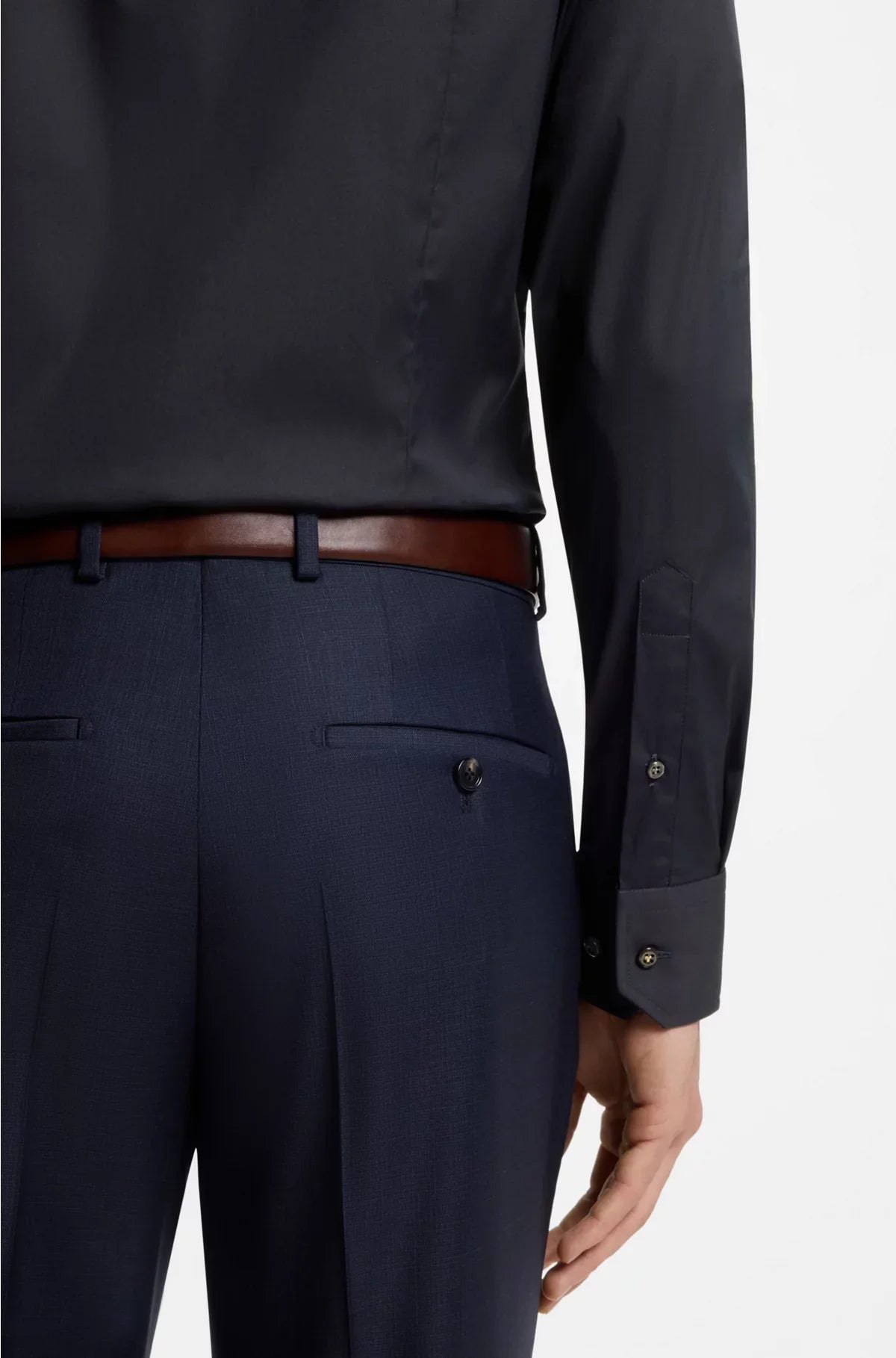 SLIM-FIT SHIRT IN COTTON-BLEND STRETCH POPLIN