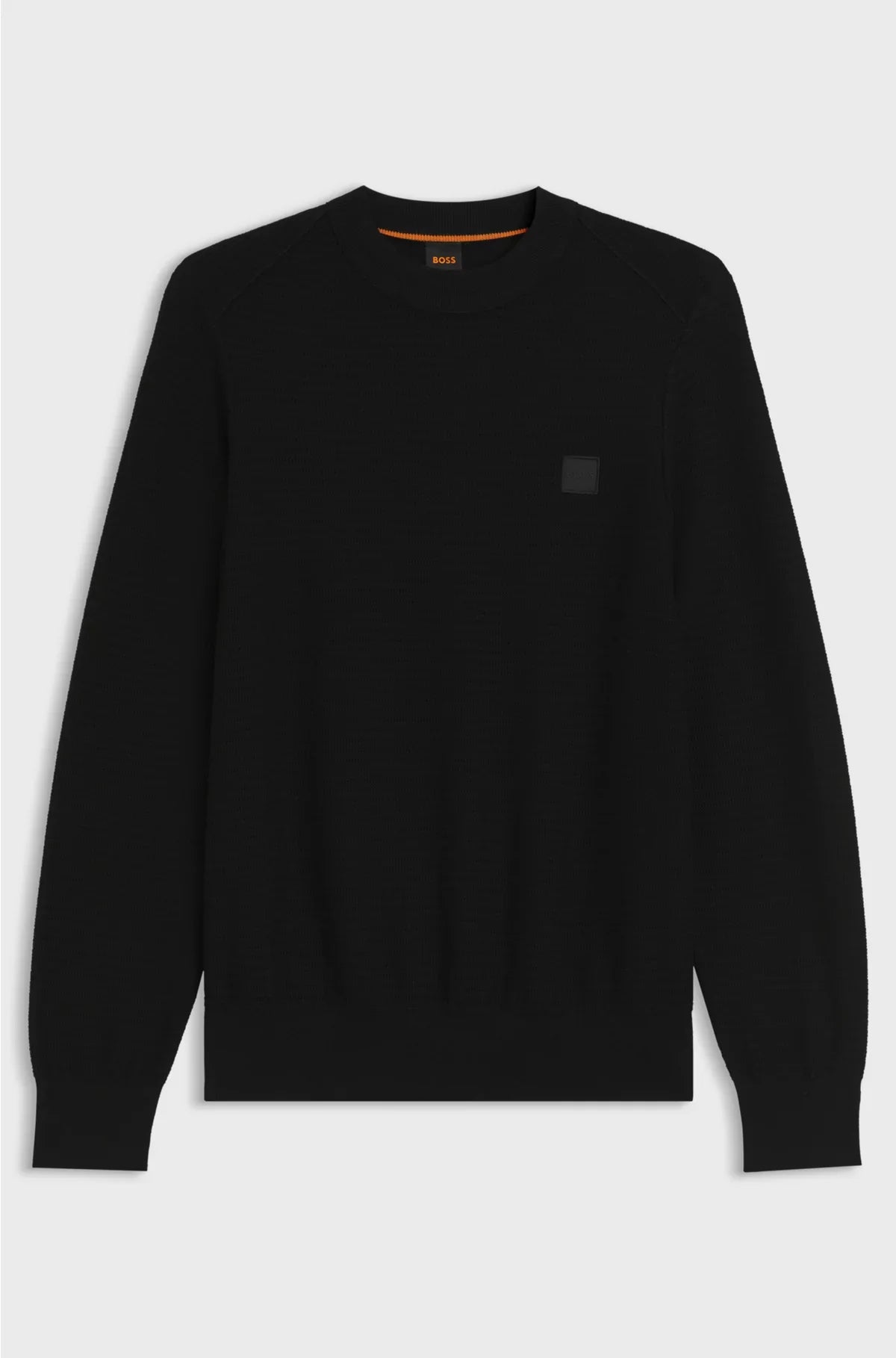 STRUCTURED SWEATER IN COTTON AND CASHMERE WITH LOGO PATCH