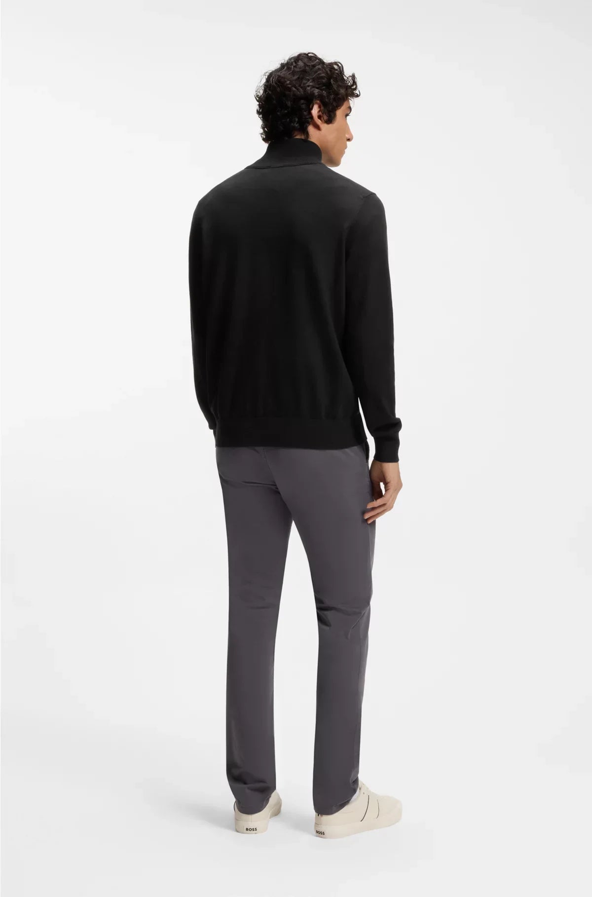 MAGLIONE CON ZIP E PATCH LOGO IN COTONE E CASHMERE