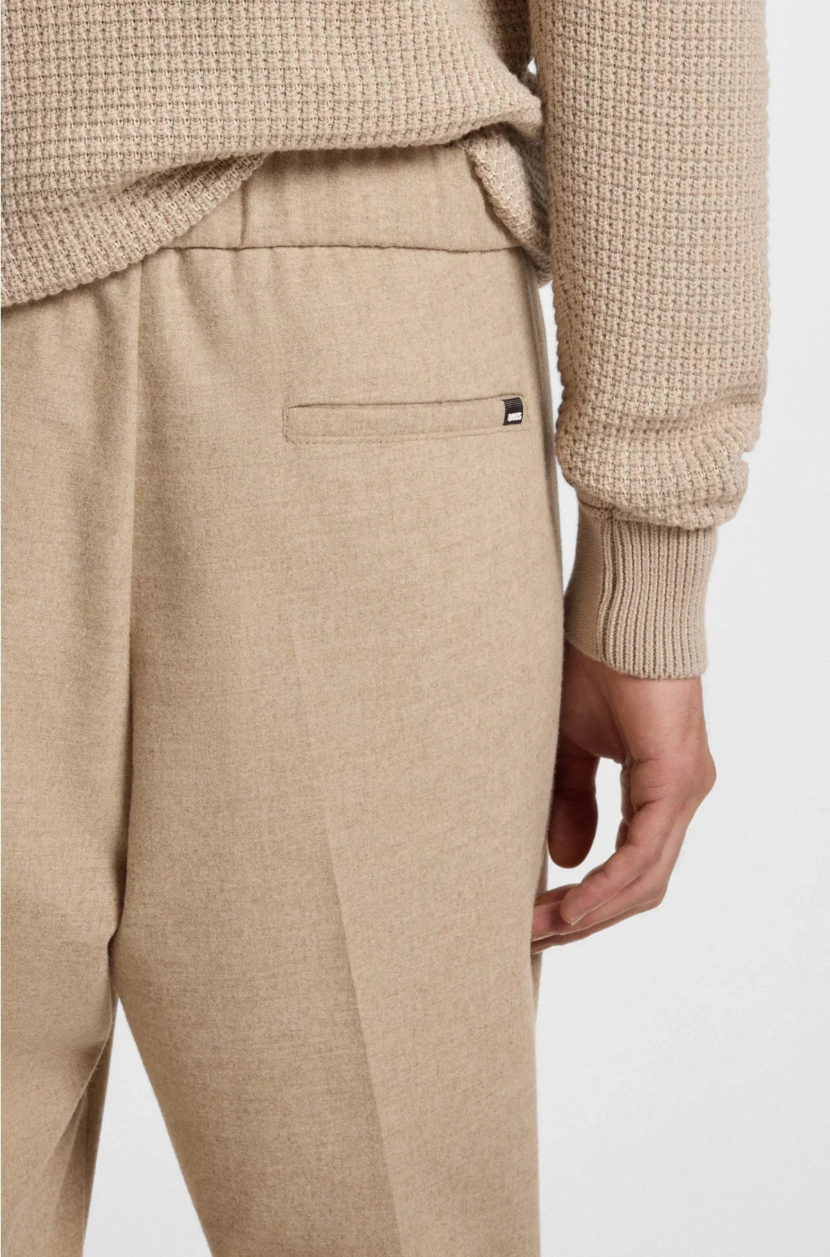 TAPERED-FIT TROUSERS IN STRETCH FLANNEL