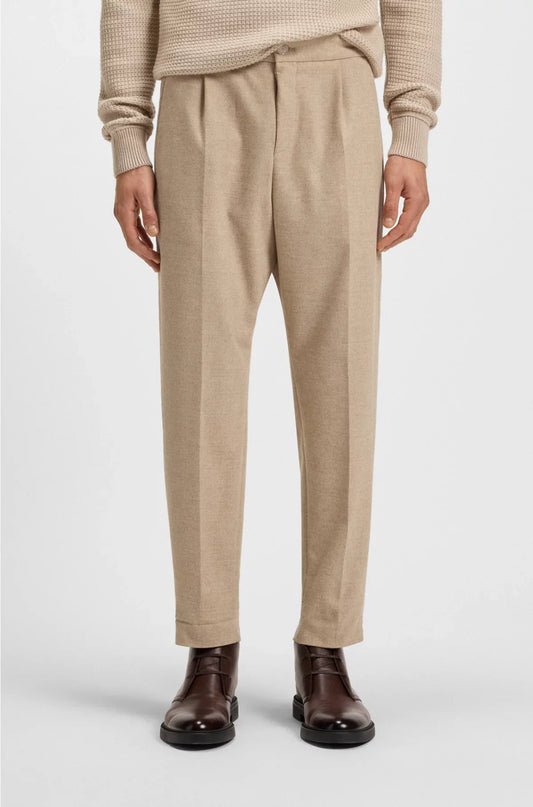 PANTALONI AFFUSOLATI IN FLANELLA ELASTICIZZATA