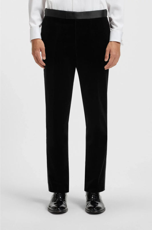 PANTALONI DA SMOKING SLIM-FIT IN VELLUTO DI COTONE
