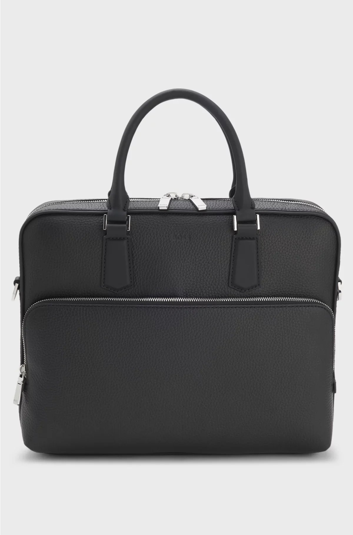 GRAINED ITALIAN-LEATHER DOCUMENT CASE WITH EMBOSSED LOGO