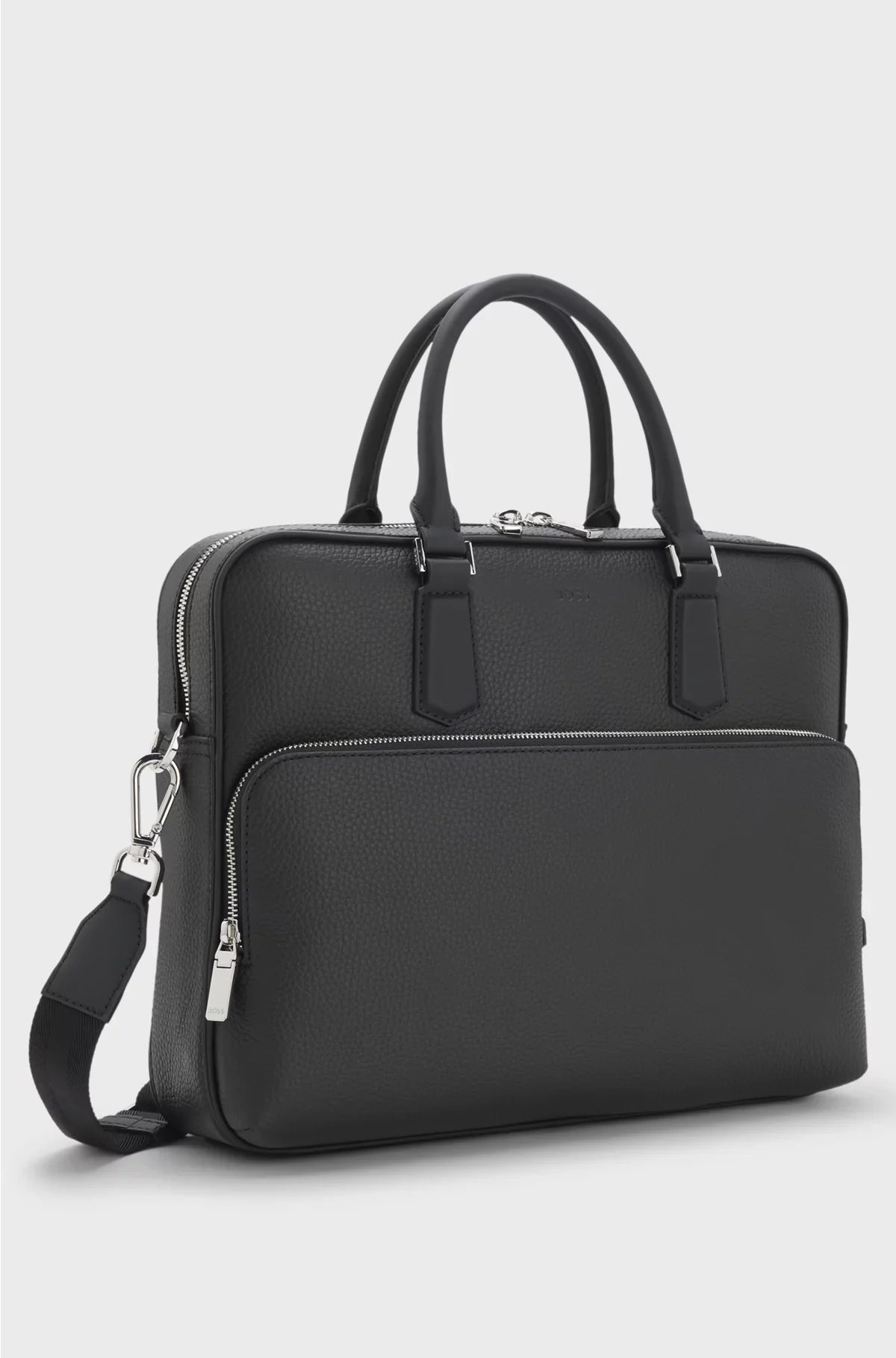 GRAINED ITALIAN-LEATHER DOCUMENT CASE WITH EMBOSSED LOGO