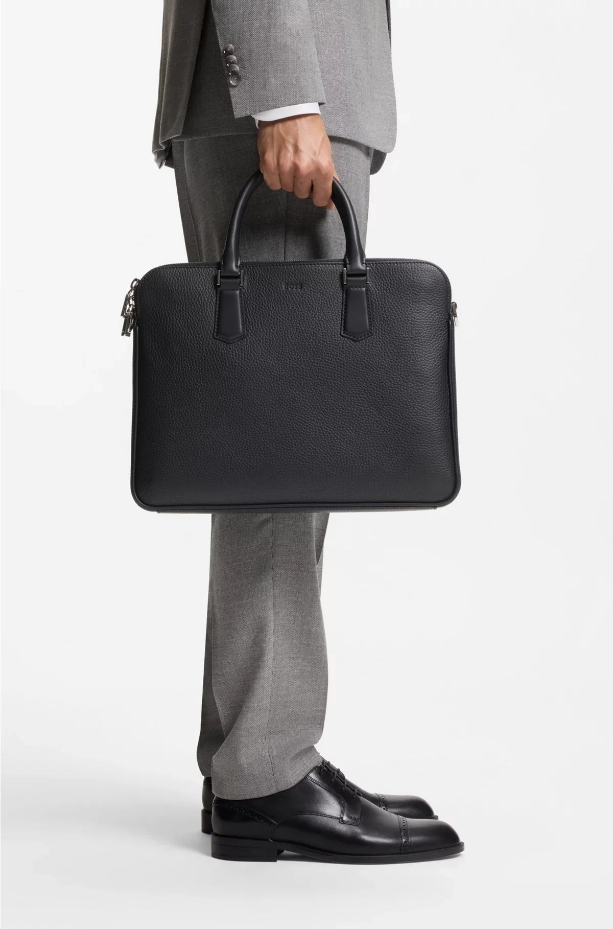 ITALIAN-LEATHER DOCUMENT CASE WITH EMBOSSED LOGO