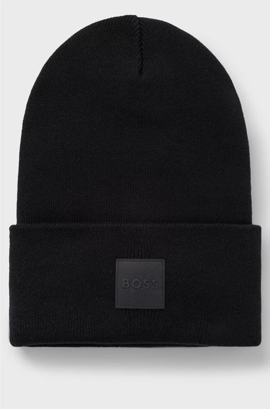 BEANIE HAT IN COTTON WITH LOGO LABEL