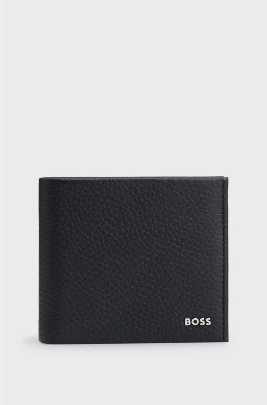 GRAINED-LEATHER WALLET WITH LOGO LETTERING