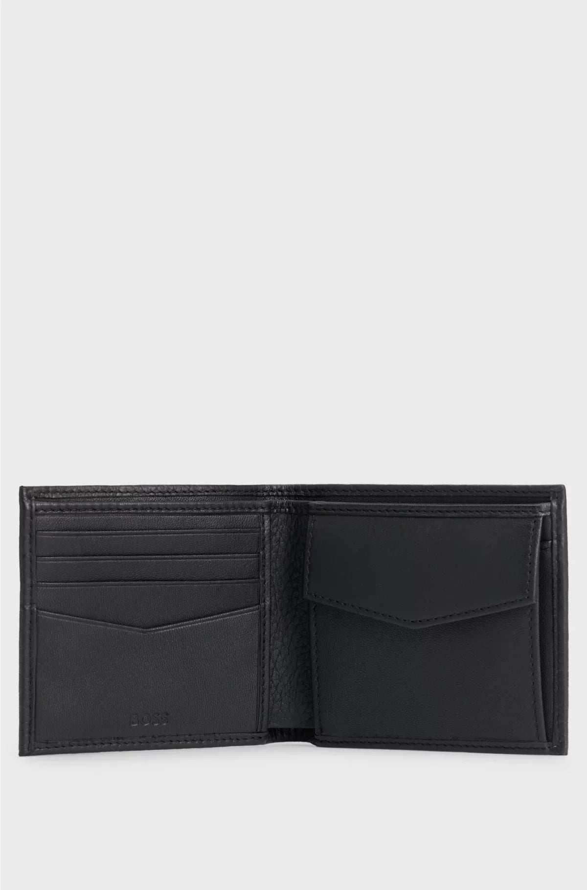 GRAINED-LEATHER WALLET WITH LOGO LETTERING