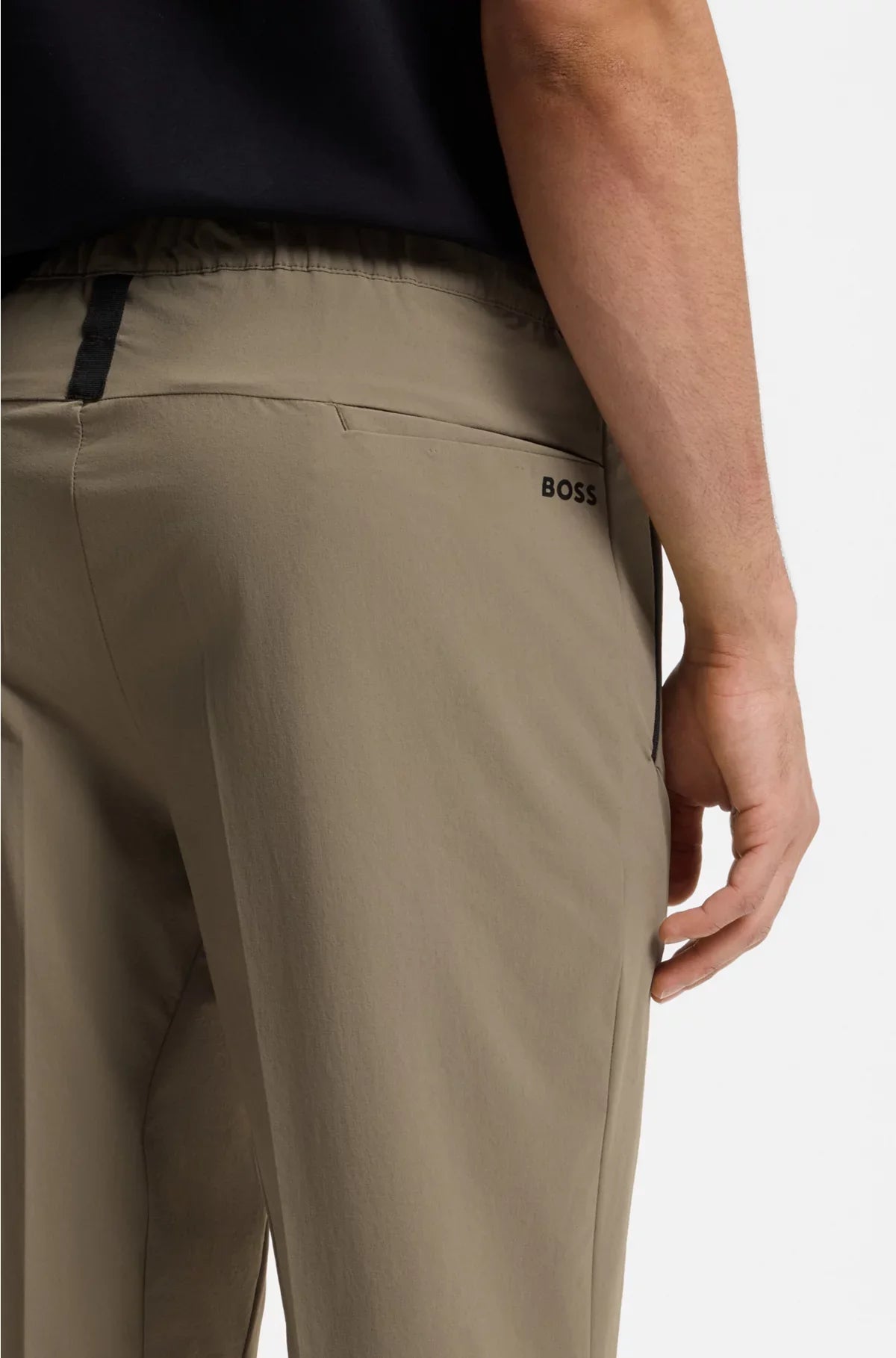 TAPERED-LEG TROUSERS IN WATER-REPELLENT STRETCH FABRIC