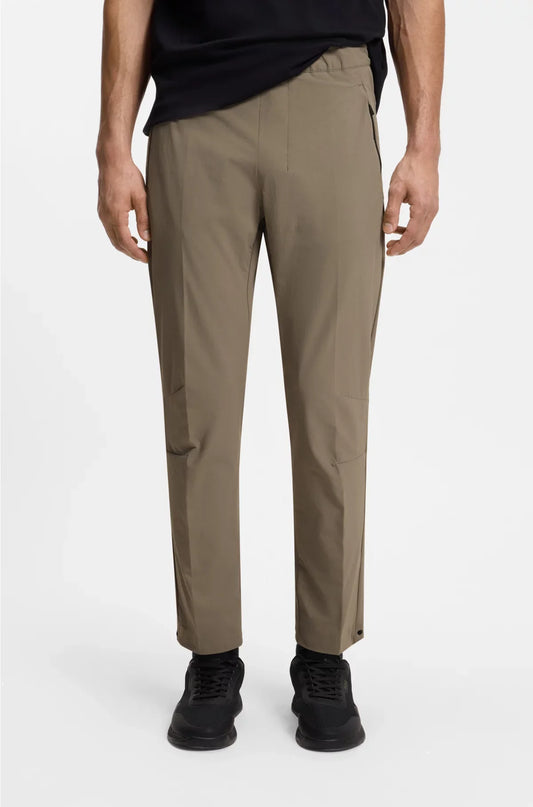 PANTALONI A GAMBA AFFUSOLATA IN TESSUTO ELASTICIZZATO IDROREPELLENTE