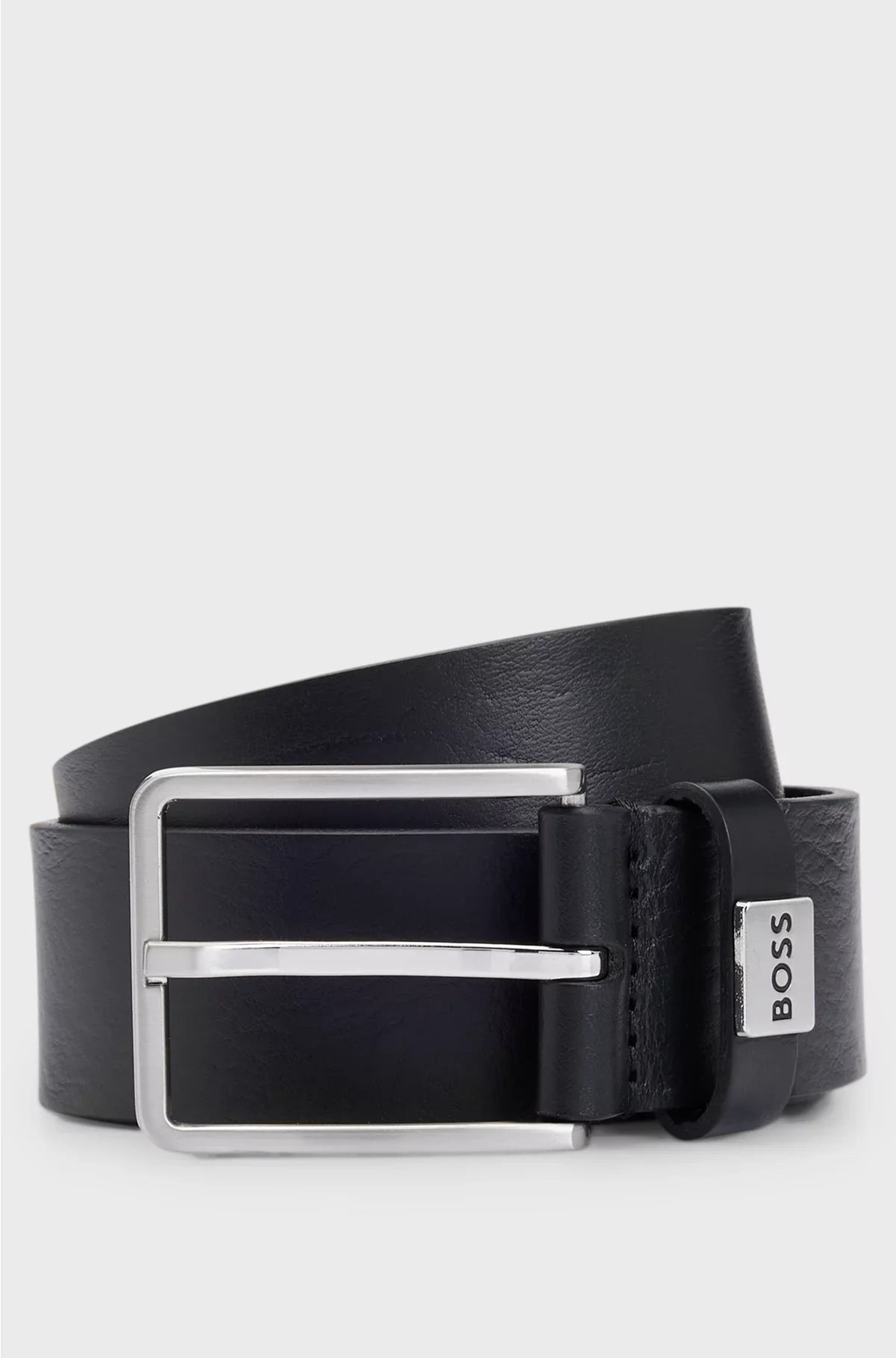 ITALIAN-LEATHER BELT WITH LOGO KEEPER