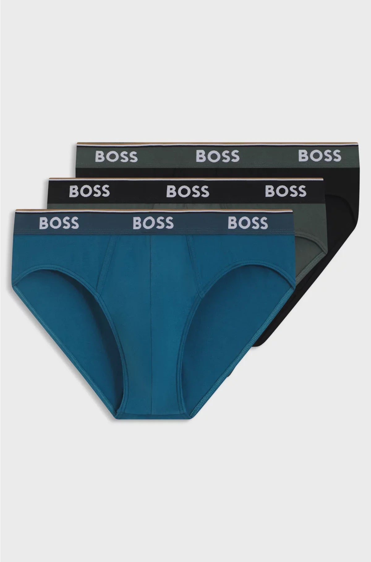 THREE-PACK OF STRETCH-COTTON BRIEFS WITH LOGO WAISTBANDS