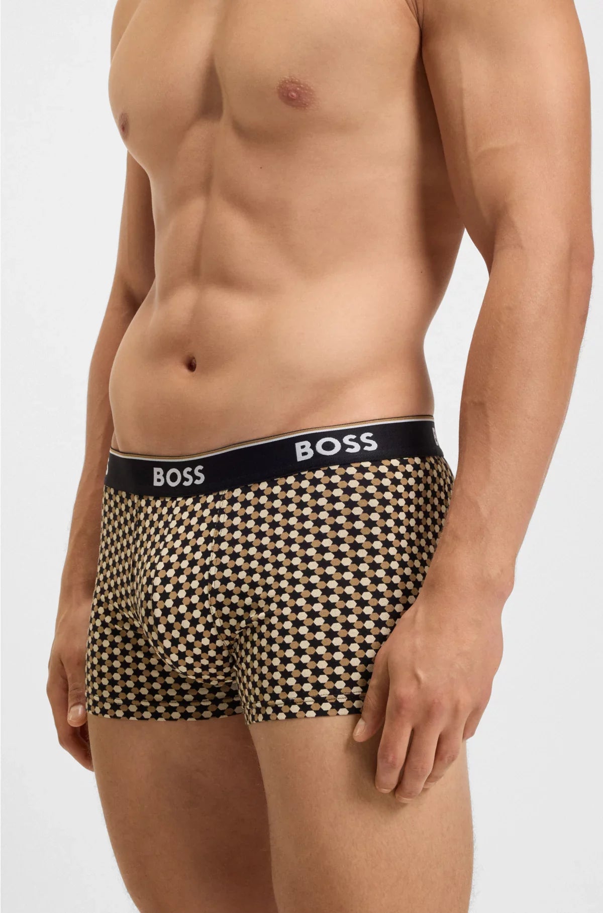 THREE-PACK OF LOGO-WAISTBAND TRUNKS IN STRETCH COTTON
