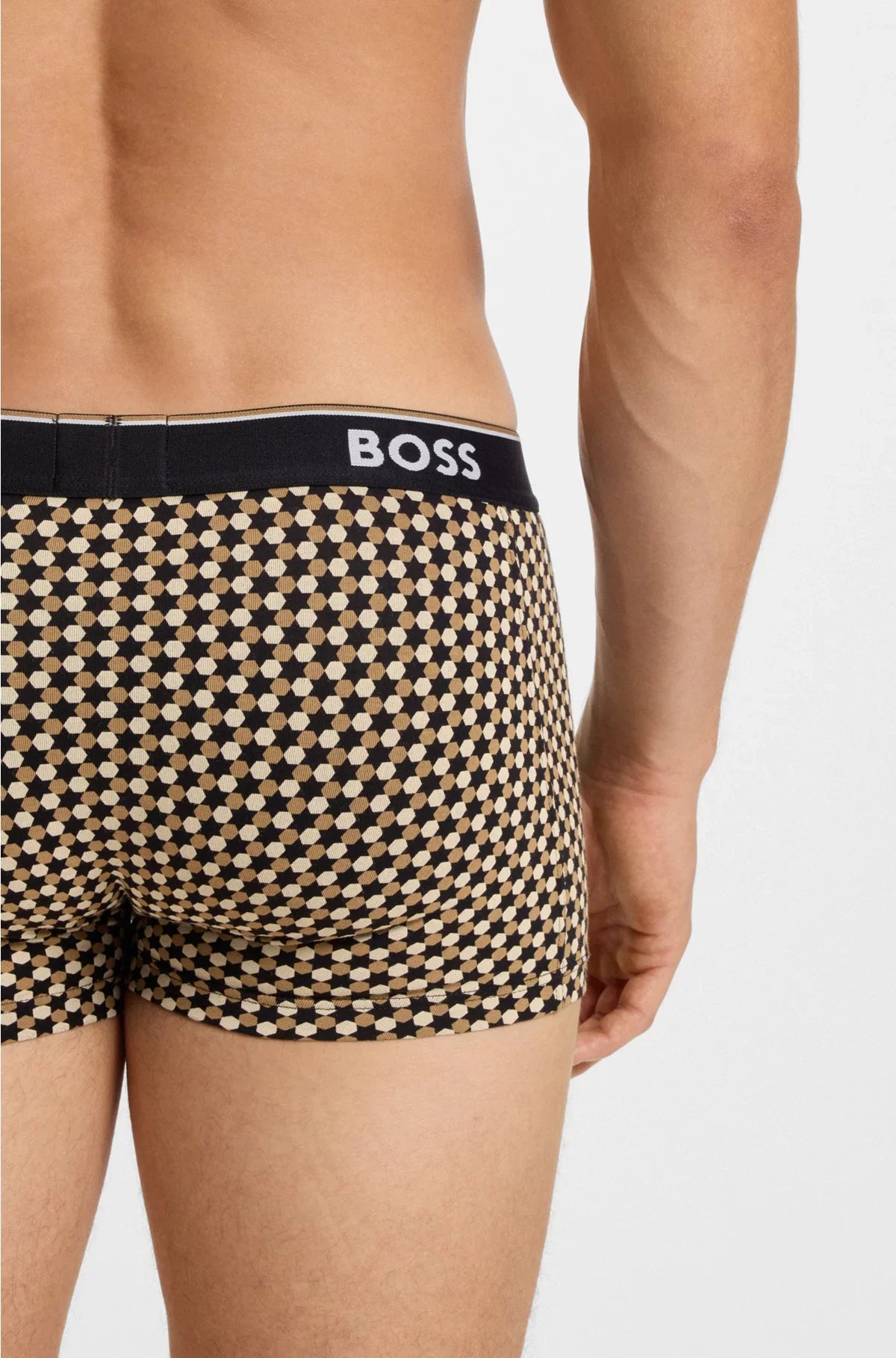 THREE-PACK OF LOGO-WAISTBAND TRUNKS IN STRETCH COTTON