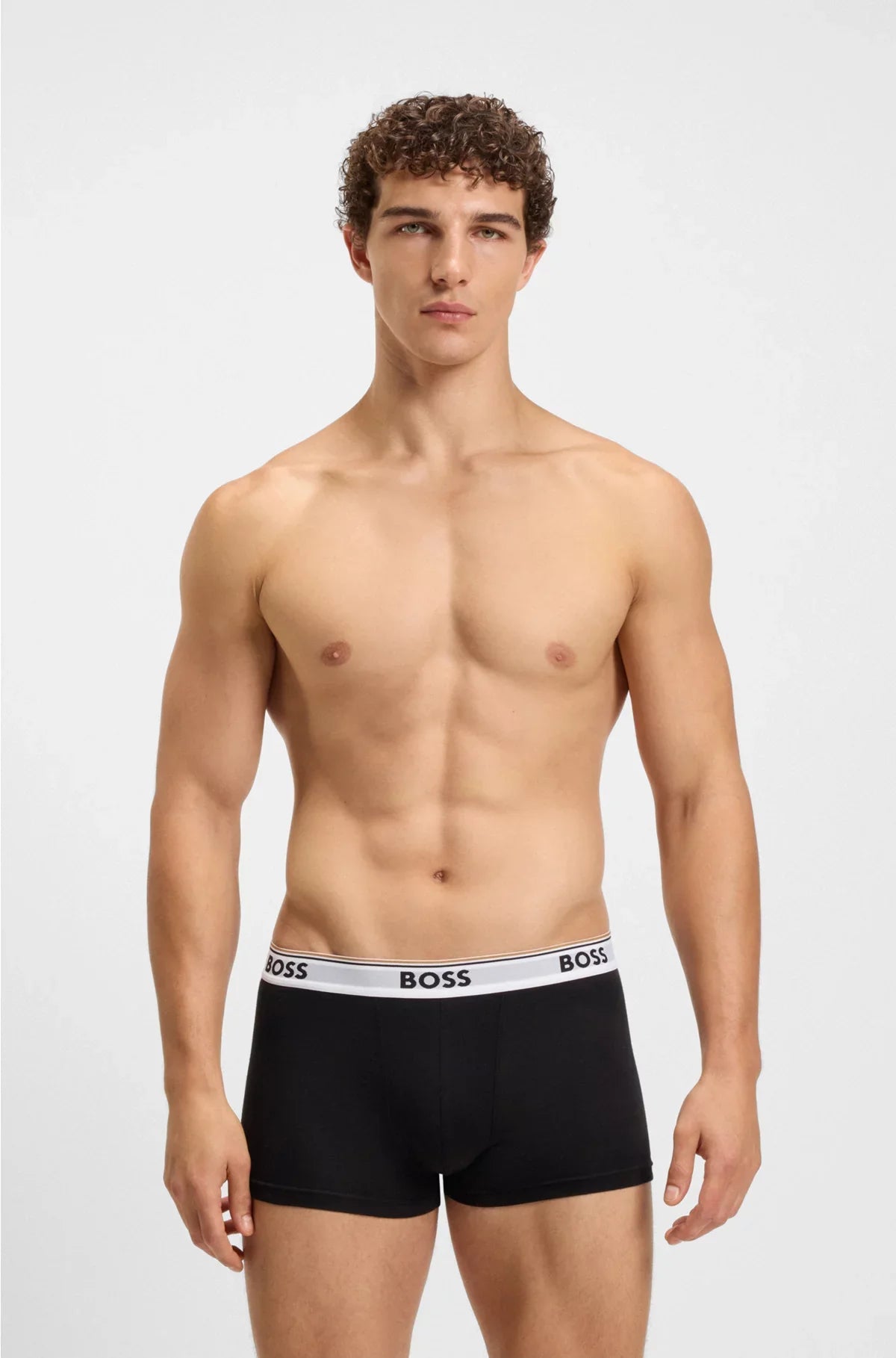 THREE-PACK OF LOGO-WAISTBAND TRUNKS IN STRETCH COTTON