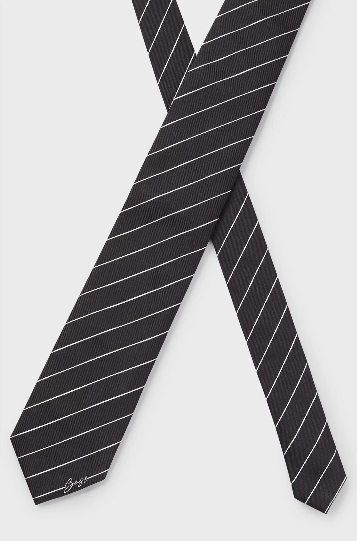 SILK-JACQUARD TIE WITH DIAGONAL STRIPES