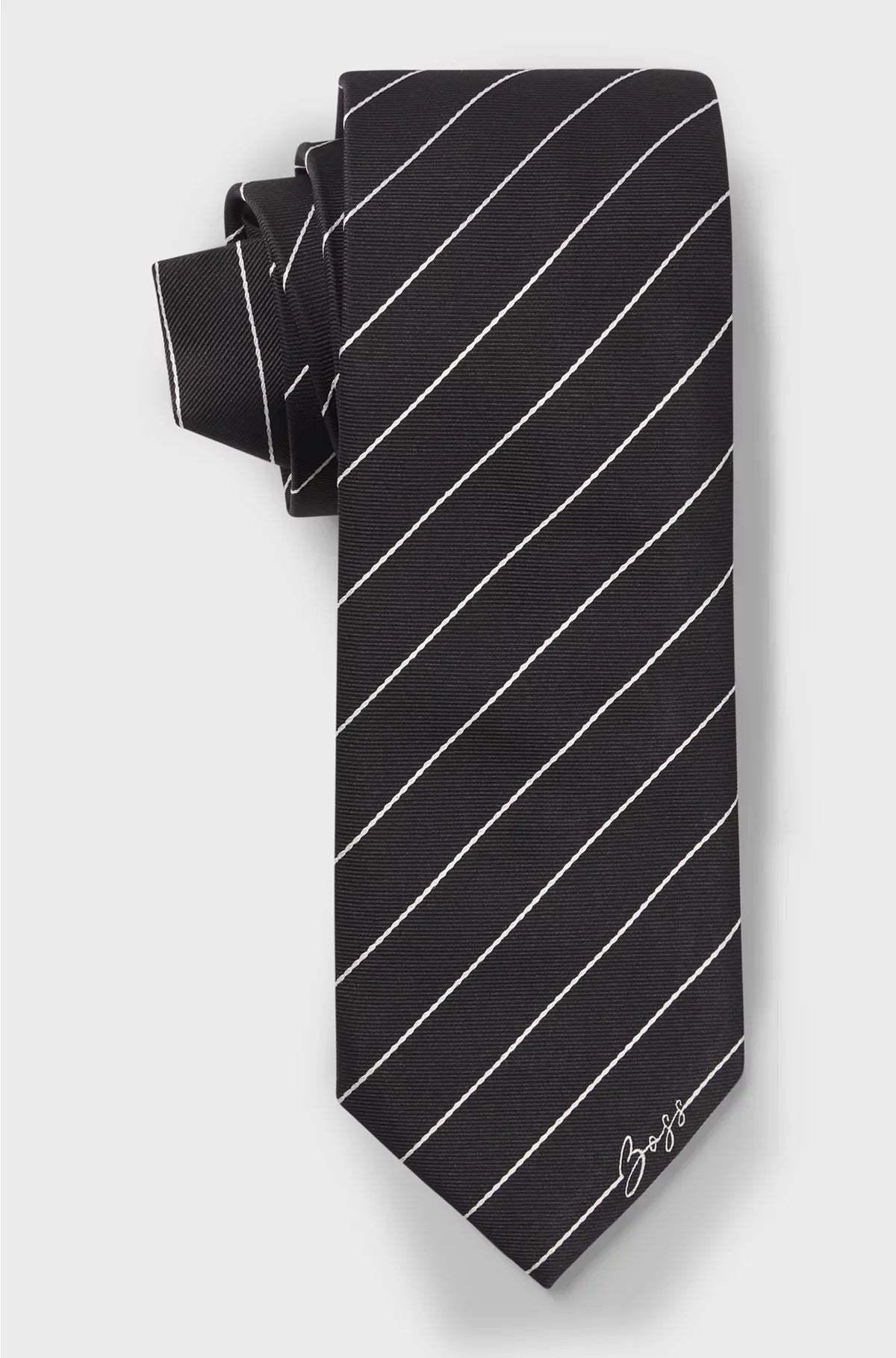 SILK-JACQUARD TIE WITH DIAGONAL STRIPES
