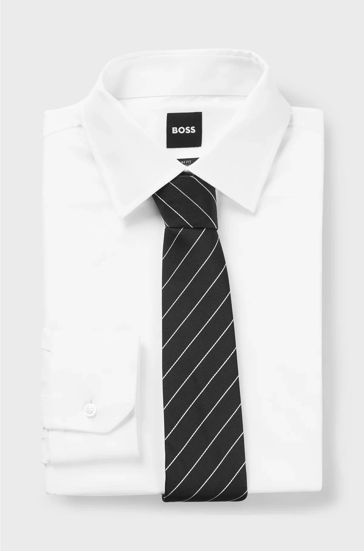 SILK-JACQUARD TIE WITH DIAGONAL STRIPES