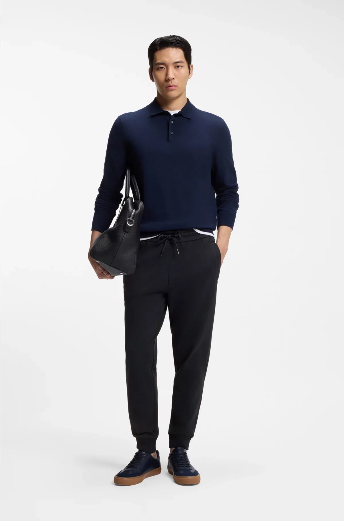 TRACKSUIT BOTTOMS IN MERCERISED STRETCH COTTON