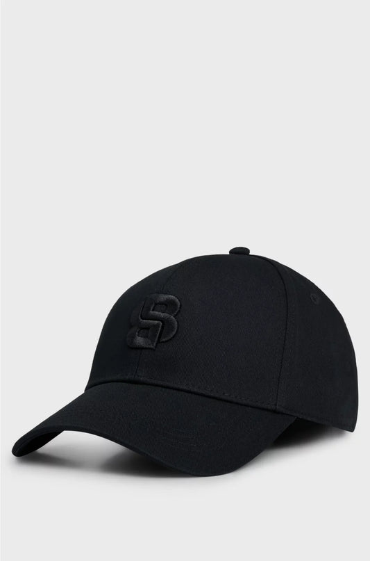 COTTON-TWILL CAP WITH EMBROIDERED DOUBLE B MONOGRAM