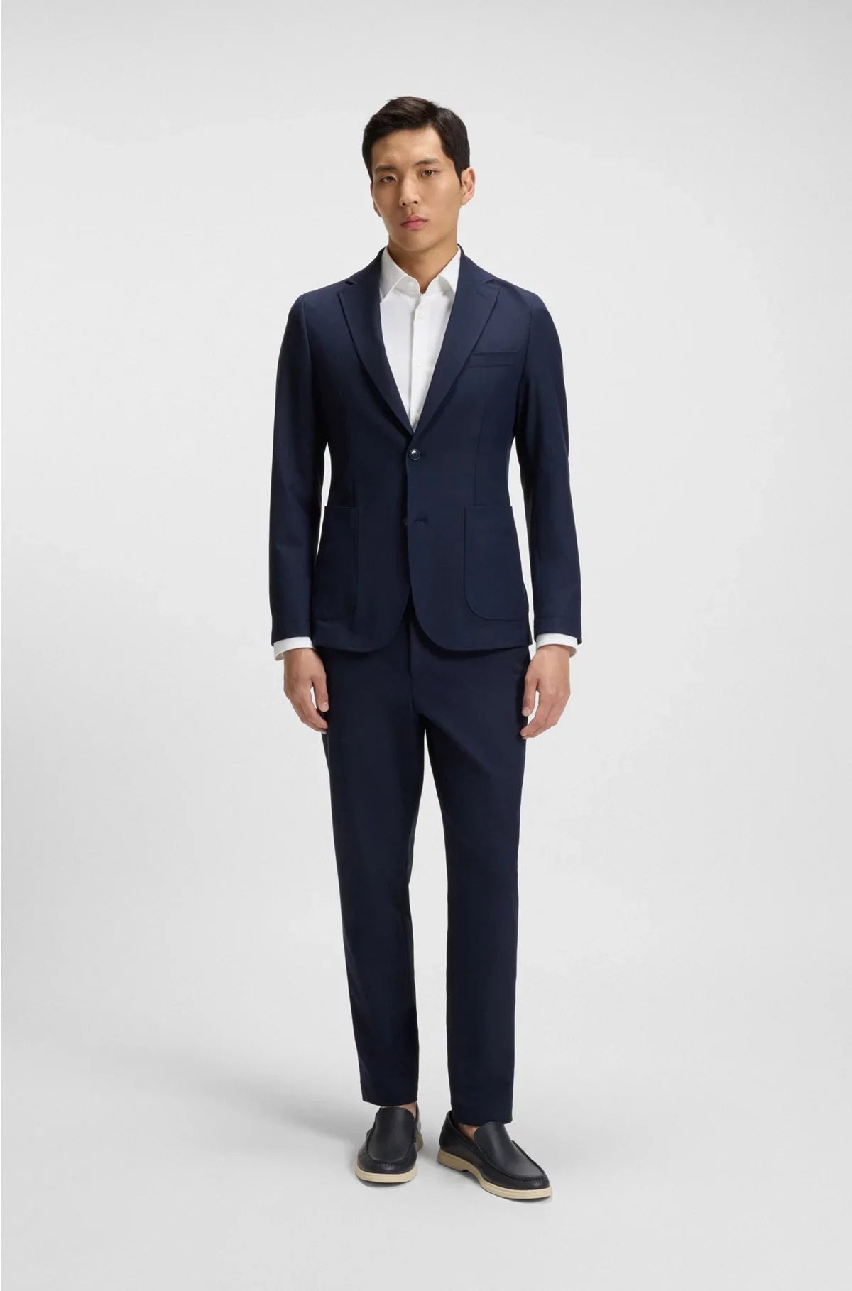 SLIM-FIT SHIRT IN STRUCTURED PERFORMANCE-STRETCH FABRIC