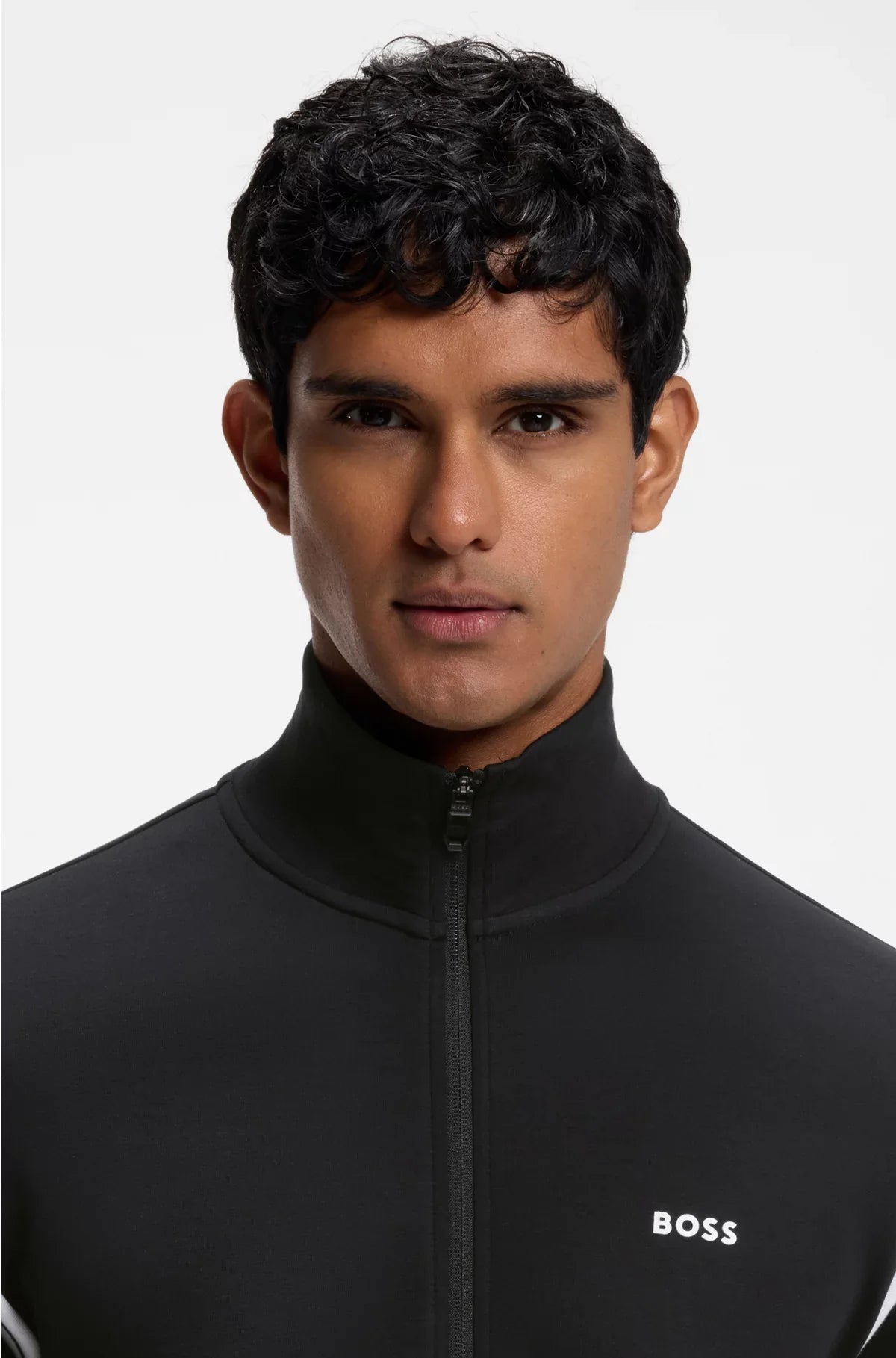 STRETCH-COTTON REGULAR-FIT TRACKSUIT SET WITH STRIPE INSERTS