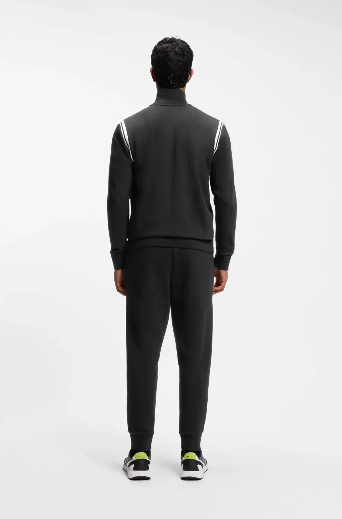 STRETCH-COTTON REGULAR-FIT TRACKSUIT SET WITH STRIPE INSERTS